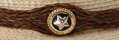 Texas Star Horse Hair Hatband - Brown