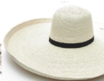 8" brim, 6" crown Guatemalan standard palm leaf hat-unshaped